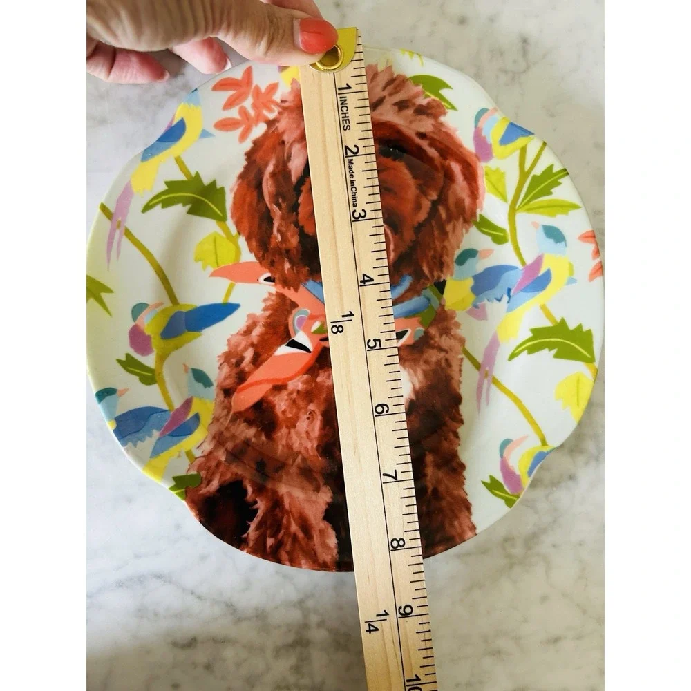 Anthropologie Jay McClellan Studio Plate Snacks In A Scarf Dog Goldendoodle